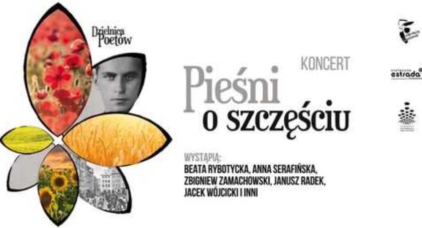 Plakat koncertu pn. pieśni o szczęściu