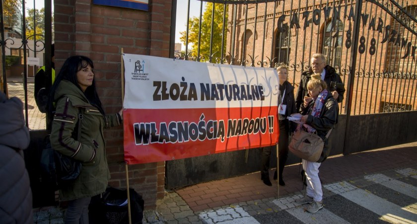 Protest pod gazownią