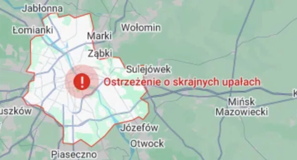 Ostrzeżenie pogoda, Ostrzeżenie skrajnych upałach Warszawie - zdjęcie, fotografia
