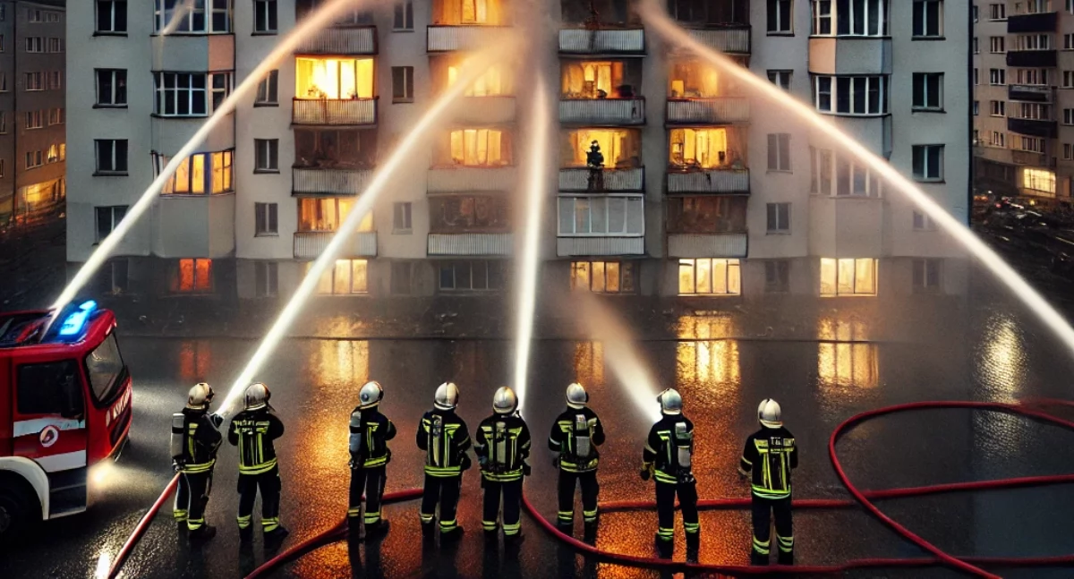 Pożary, Dramatyczna akcja Pożar Pruszkowie - zdjęcie, fotografia