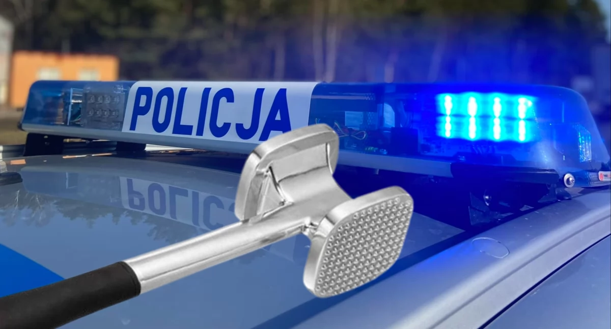 Działania służb, Potrącił samochodem zaatakował tłuczkiem mięsa - zdjęcie, fotografia