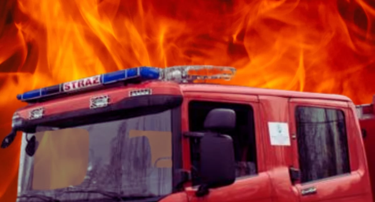 Pożary, Pożar autobusu Grodzisku Mazowieckim - zdjęcie, fotografia