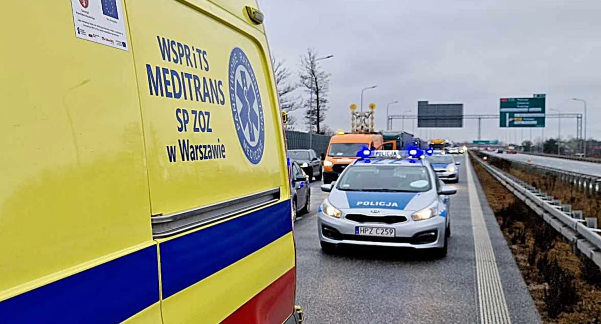 Działania służb, Nieprzytomny kierowca prowadził powietrza oponach - zdjęcie, fotografia