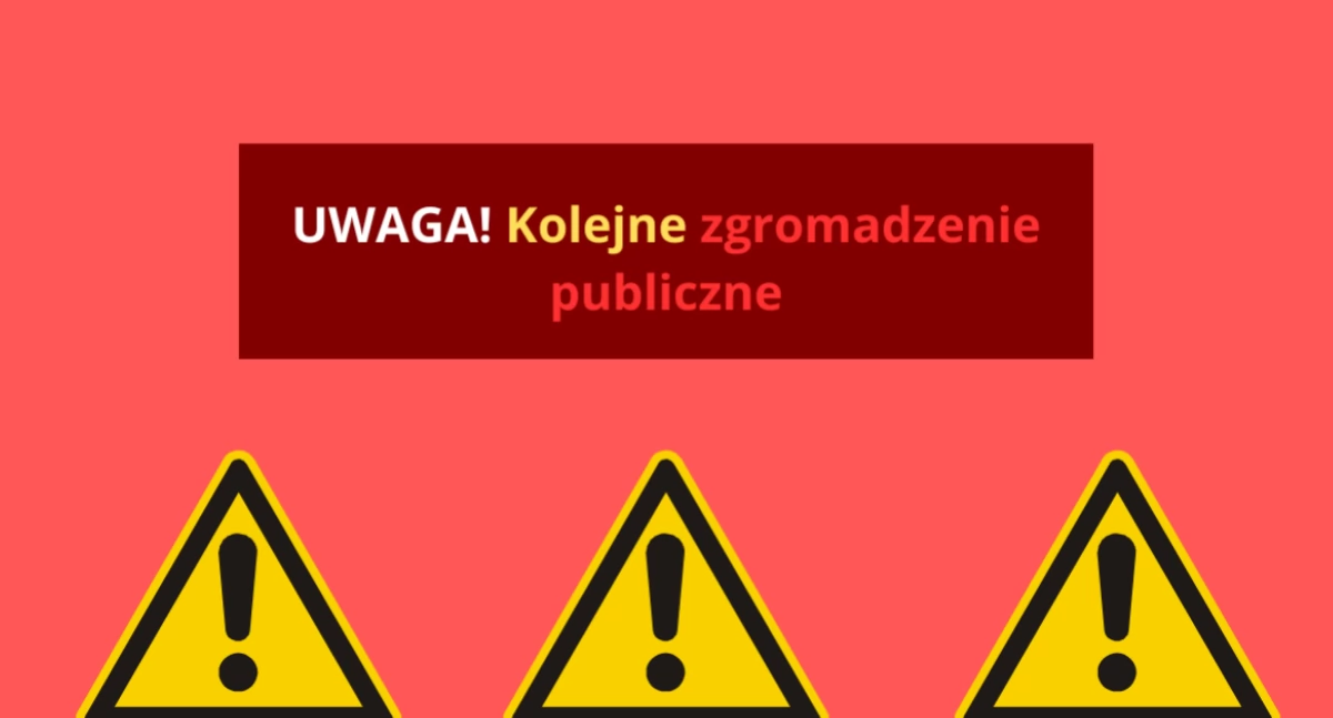 Protesty i manifestacje, parę godzin zgromadzenie publiczne Warszawski Transport Publiczny zmianach - zdjęcie, fotografia