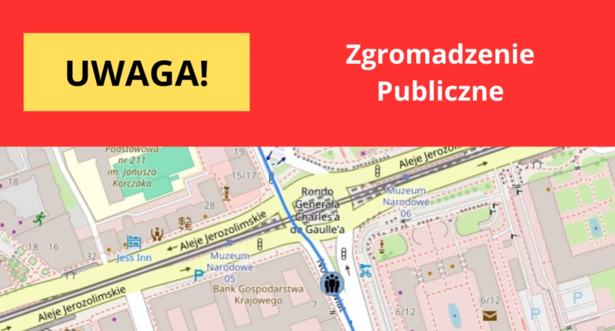 Protesty i manifestacje, Przemarsz zgromadzenie Trakcie Królewskim - zdjęcie, fotografia