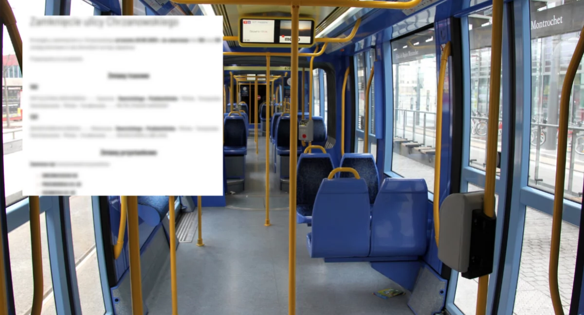 Transport publiczny, Ulica Pradze Południe zamknięta Autobusy objazdach - zdjęcie, fotografia
