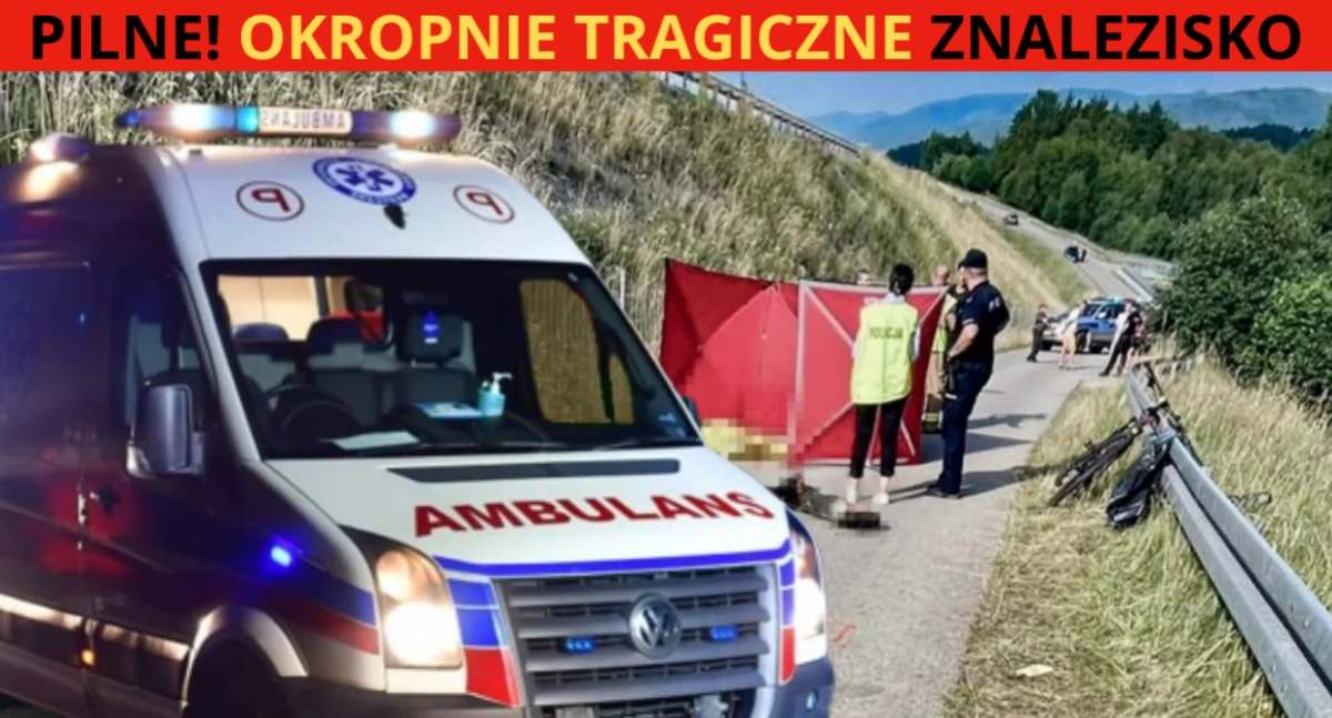 Działania służb, kraju ciało letniego chłopca drodze Tragedia Rajczy - zdjęcie, fotografia