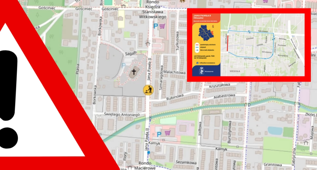 Kolejny etap prac w Wesołej. Od ronda do ronda - bez przejazdu!