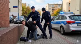 Finał rowerowej ucieczki Diler uderzył w radiowóz i trafił za kratki