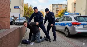 Finał rowerowej ucieczki Diler uderzył w radiowóz i trafił za kratki