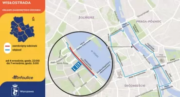 ZNOWU DZIAŁANIA na Wisłostradzie. ZMIANY DLA KIEROWCÓW!!! 